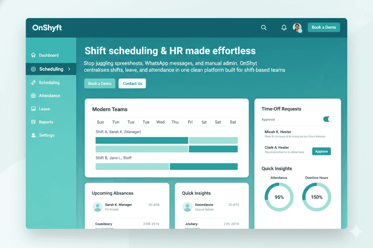 OnShyft Dashboard — shift scheduling overview
